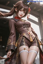 Hentai - Mystical Maiden of the Fiery Realm Set.2 20250125 Part 13 A woman in a brown and black outfit holding a sword.